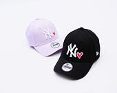 Dětská Kšiltovka New Era - MLB Heart 9FORTY - NY Yankees - Black / White