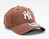 Kšiltovka New Era 9FORTY MLB Mens Houndstooth New York Yankees Brown