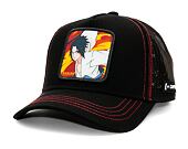 Kšiltovka Capslab Naruto Trucker - Sasuké - Black / Black