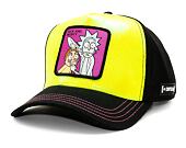 Kšiltovka Capslab Rick & Morty Trucker - Rick & Morty - Neon Yellow / Black