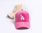 Dámská kšiltovka New Era 9FORTY Womens A-Frame Trucker MLB Velour Los Angeles Dodgers - Blush Pink