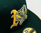 Kšiltovka New Era 59FIFTY MLB Team Color Split Oakland Athletics - Dark Green