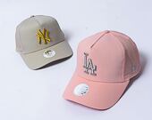 Dámská kšiltovka New Era - 9FORTY Trucker Metallic - LA Dodgers - Pink Lemonade / Silver