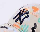 Dětská Kšiltovka New Era - MLB Kids Print 9FORTY - NY Yankees - Stone / Navy